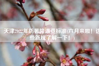 天津2022年防暑降温费标准(六月来啦！这些新规了解一下！)