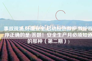 事故现场,环境安全,启动应急救护,救护程序正确的是(答题！安全生产月必须知道的那种（第二期）)