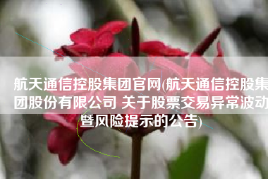 航天通信控股集团官网(航天通信控股集团股份有限公司 关于股票交易异常波动暨风险提示的公告)
