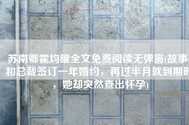 苏南卿霍均曜全文免费阅读无弹窗(故事：和总裁签订一年婚约，再过半月就到期时，她却突然查出怀孕)