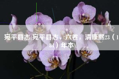 宛平县志(宛平县志，六卷，清康熙23（1684）年本)