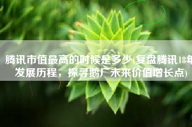 腾讯市值最高的时候是多少(复盘腾讯18年发展历程，探寻鹅厂未来价值增长点)