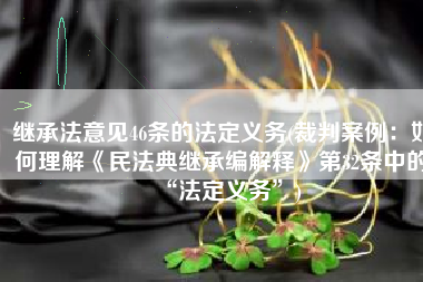 继承法意见46条的法定义务(裁判案例：如何理解《民法典继承编解释》第32条中的​“法定义务”)