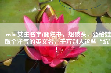 cedar女生名字(翻烂书，想破头，要给娃取个洋气的英文名，千万别入这些“坑”！)