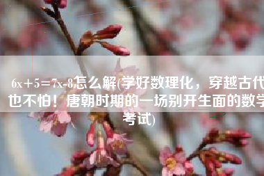 6x+5=7x-8怎么解(学好数理化，穿越古代也不怕！唐朝时期的一场别开生面的数学考试)