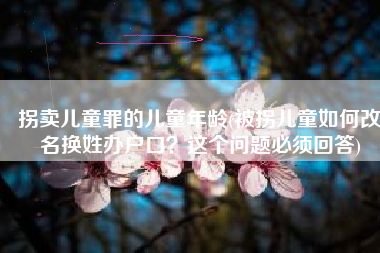 拐卖儿童罪的儿童年龄(被拐儿童如何改名换姓办户口？这个问题必须回答)