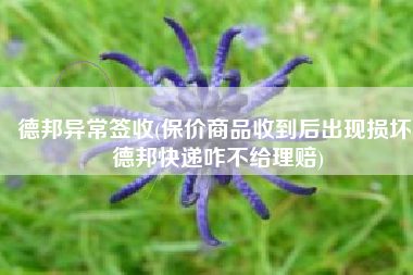 德邦异常签收(保价商品收到后出现损坏 德邦快递咋不给理赔)