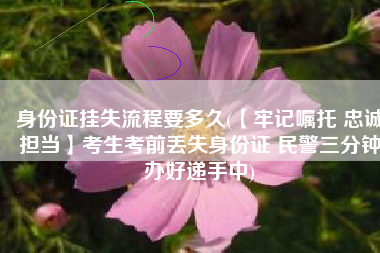 身份证挂失流程要多久(【牢记嘱托 忠诚担当】考生考前丢失身份证 民警三分钟办好递手中)