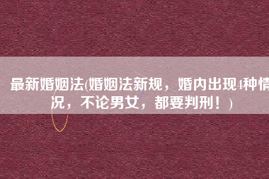 最新婚姻法(婚姻法新规，婚内出现4种情况，不论男女，都要判刑！)