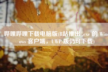 哔哩哔哩下载电脑版(B站推出 .exe 的 Windows 客户端，UWP 版仍可下载)