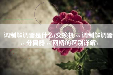 调制解调器是什么(交换机 vs 调制解调器 vs 分离器 vs 网桥的区别详解)