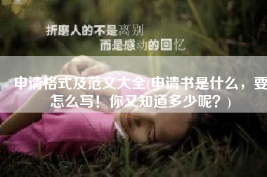 申请格式及范文大全(申请书是什么，要怎么写！你又知道多少呢？)