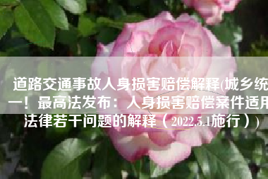 道路交通事故人身损害赔偿解释(城乡统一！最高法发布：人身损害赔偿案件适用法律若干问题的解释（2022.5.1施行）)