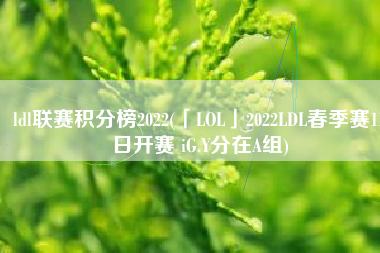 ldl联赛积分榜2022(「LOL」2022LDL春季赛11日开赛 iG.Y分在A组)