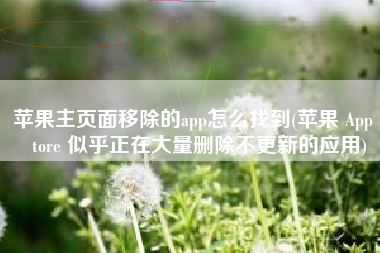 苹果主页面移除的app怎么找到(苹果 App Store 似乎正在大量删除不更新的应用)