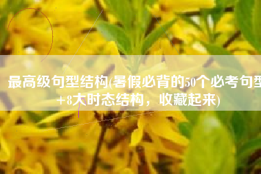 最高级句型结构(暑假必背的50个必考句型+8大时态结构，收藏起来)