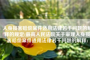 人身损害赔偿案件适用法律若干问题的解释的规定(最高人民法院关于审理人身损害赔偿案件适用法律若干问题的解释)