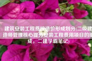建筑安装工程费按造价形成划分(二级建造师管理核心提分安装工程费用项目的组成，二建学霸笔记)