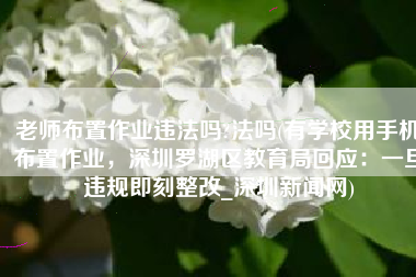 老师布置作业违法吗?法吗(有学校用手机布置作业，深圳罗湖区教育局回应：一旦违规即刻整改_深圳新闻网)