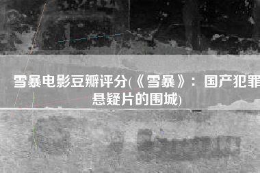 雪暴电影豆瓣评分(《雪暴》：国产犯罪悬疑片的围城)