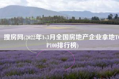 搜房网(2022年1-3月全国房地产企业拿地TOP100排行榜)