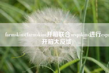 farmskins(farmskins开箱联合mvpskins进行csgo开箱大反馈)