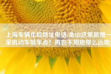 上海车辆年检地址电话(金山这里新增一家机动车验车点！再也不用跑那么远啦)