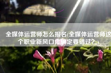 全媒体运营师怎么报名(全媒体运营师这个职业新风口你确定要错过？)