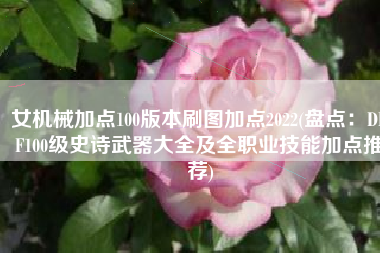 女机械加点100版本刷图加点2022(盘点：DNF100级史诗武器大全及全职业技能加点推荐)