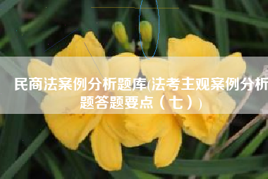 民商法案例分析题库(法考主观案例分析题答题要点（七）)