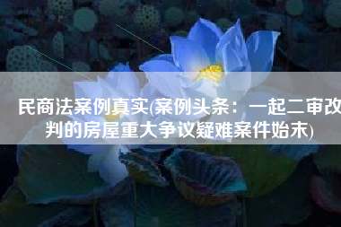 民商法案例真实(案例头条：一起二审改判的房屋重大争议疑难案件始末)