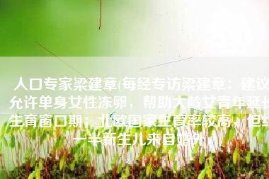 人口专家梁建章(每经专访梁建章：建议允许单身女性冻卵，帮助大龄女青年延长生育窗口期；北欧国家生育率较高，但约一半新生儿来自婚外)