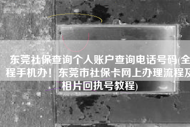 东莞社保查询个人账户查询电话号码(全程手机办！东莞市社保卡网上办理流程及相片回执号教程)