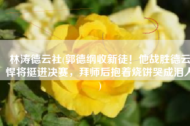 林涛德云社(郭德纲收新徒！他战胜德云悍将挺进决赛，拜师后抱着烧饼哭成泪人)