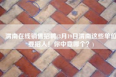 渭南在线销售招聘(3月19日渭南这些单位要招人！你中意哪个？)