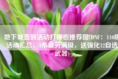 地下城签到活动打哪些推荐图(DNF：110级活动汇总，1条疲劳满级，送强化12自选武器)