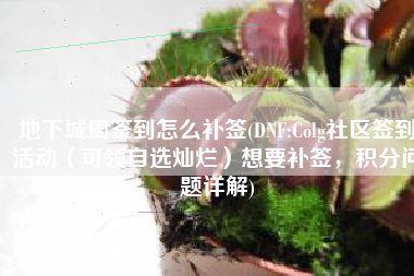 地下城周签到怎么补签(DNF:Colg社区签到活动（可领自选灿烂）想要补签，积分问题详解)