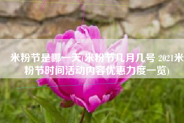 米粉节是哪一天(米粉节几月几号 2021米粉节时间活动内容优惠力度一览)