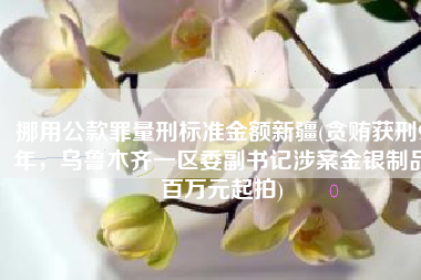 挪用公款罪量刑标准金额新疆(贪贿获刑9年，乌鲁木齐一区委副书记涉案金银制品百万元起拍)