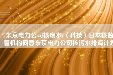 东京电力公司核废水(（科技）日本核监管机构同意东京电力公司核污水排海计划)