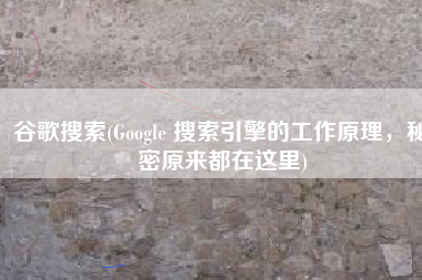 谷歌搜索(Google 搜索引擎的工作原理，秘密原来都在这里)