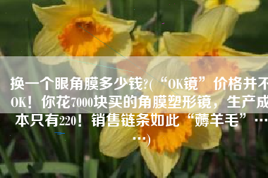 换一个眼角膜多少钱?(“OK镜”价格并不OK！你花7000块买的角膜塑形镜，生产成本只有220！销售链条如此“薅羊毛”……)