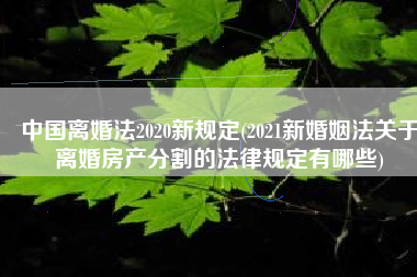 中国离婚法2020新规定(2021新婚姻法关于离婚房产分割的法律规定有哪些)