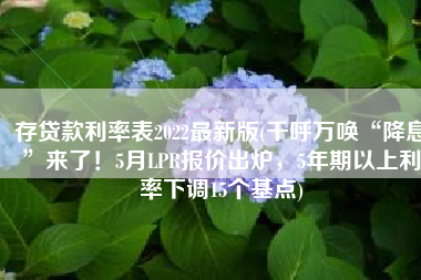 存贷款利率表2022最新版(千呼万唤“降息”来了！5月LPR报价出炉，5年期以上利率下调15个基点)