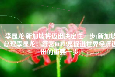 李显龙:新加坡将迈出决定性一步(新加坡总理李显龙：签署RCEP是促进世界经济迈出的重要一步)