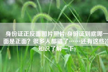 身份证正反面图片照片(身份证到底哪一面是正面？很多人都错了……还有这些冷知识了解一下)