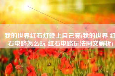 我的世界红石灯晚上自己亮(我的世界 红石电路怎么玩 红石电路玩法图文解析)