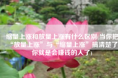 缩量上涨和放量上涨有什么区别(当你把“放量上涨”与“缩量上涨”搞清楚了，你就是会赚钱的人了)