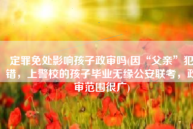 定罪免处影响孩子政审吗(因“父亲”犯错，上警校的孩子毕业无缘公安联考，政审范围很广)