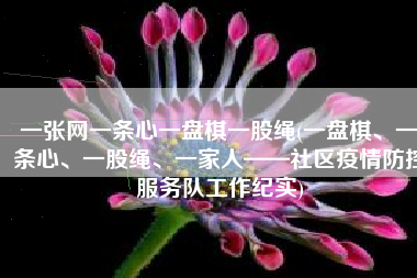 一张网一条心一盘棋一股绳(一盘棋、一条心、一股绳、一家人——社区疫情防控服务队工作纪实)